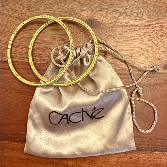 Cache Gold Tone Rhinestone Bangles - Picture 7 of 10